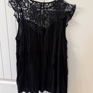 Torrid Black Lace Sleeveless Blouse